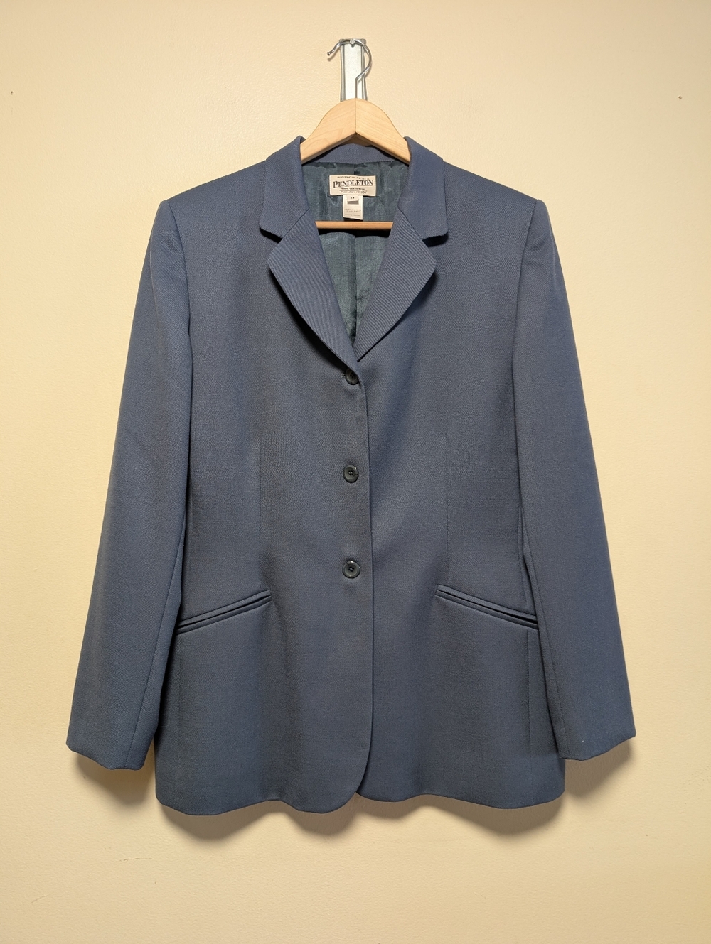 Pendleton 100% Virgin Wool Blazer Slate Blue Size 14